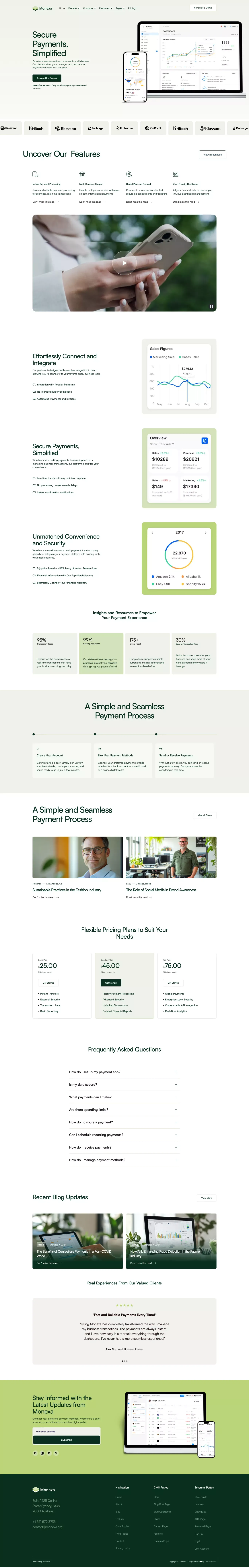 Monexa - Webflow HTML website template - Template design