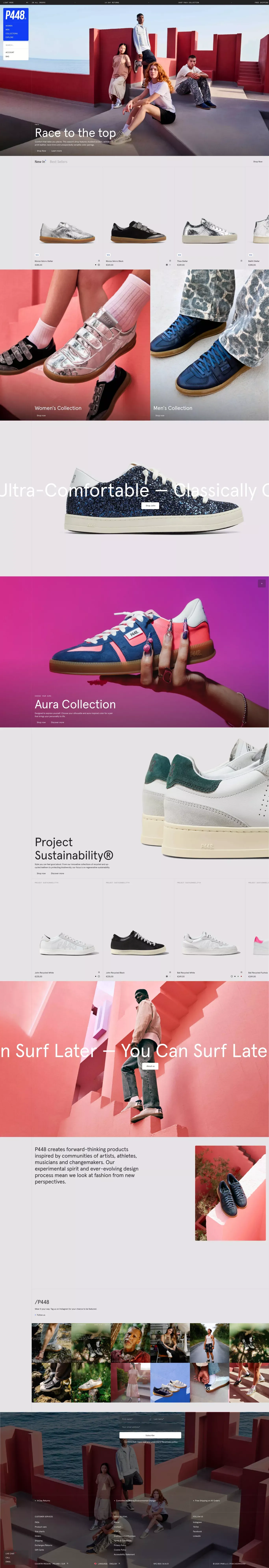 P448® Italian Sneakers - Ecommerce design