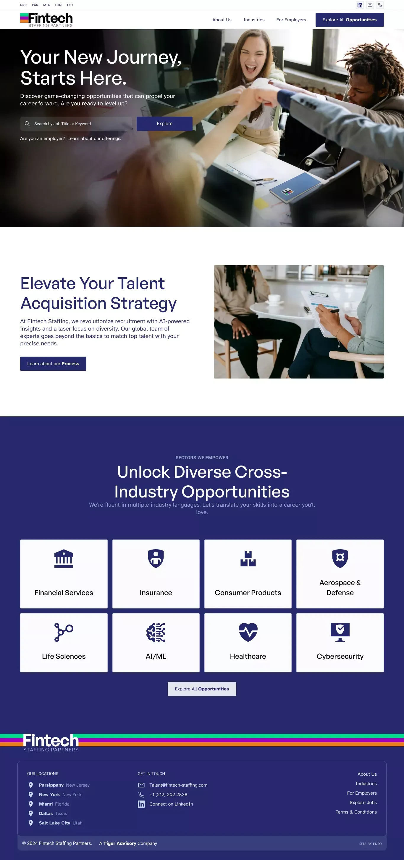 Your New Journey, Starts Here. | Fintech Staffing Partners - Landing design