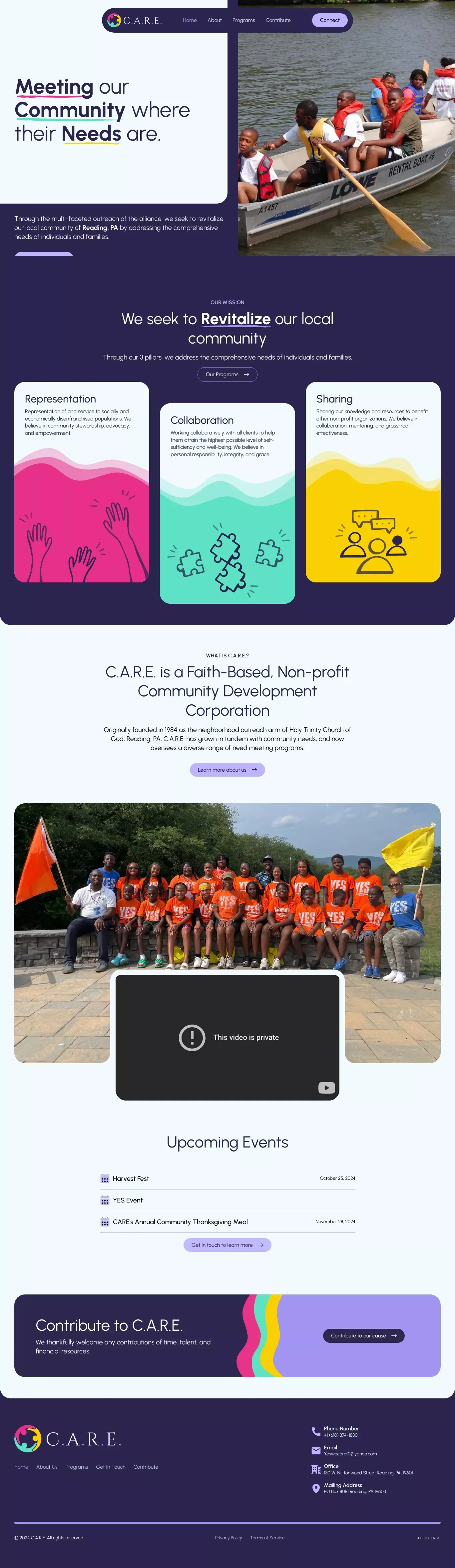 C.A.R.E. | Meeting our Community where their Needs are - Landing design
