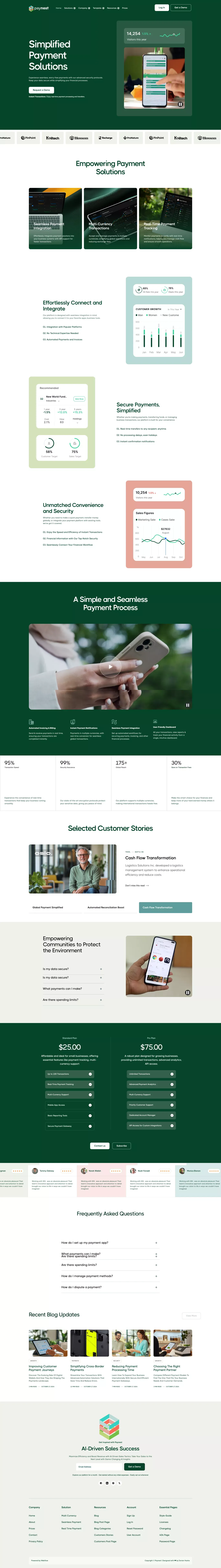 Paynest Website Page Template for Webflow - Template design