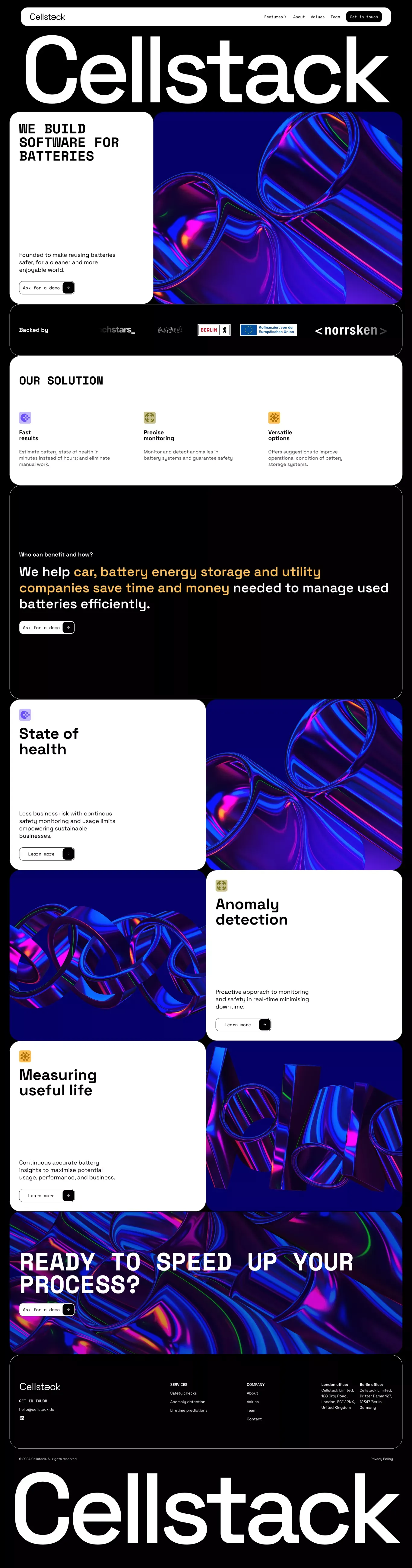 Cellstack - Landing design