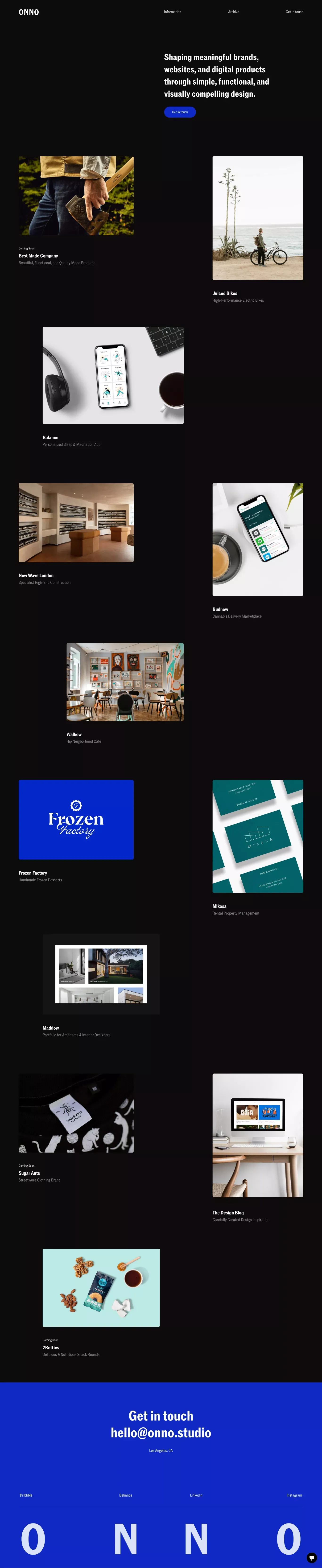 ONNO - Digital & Brand Design Studio - Portfolio design