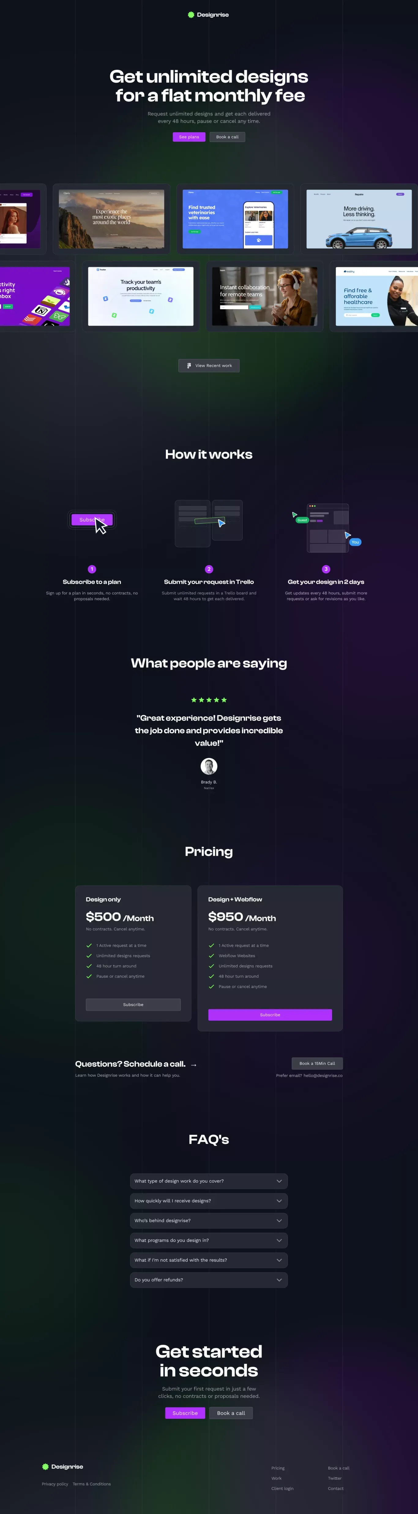 Designrise - Design Partner Subscription - Landing design