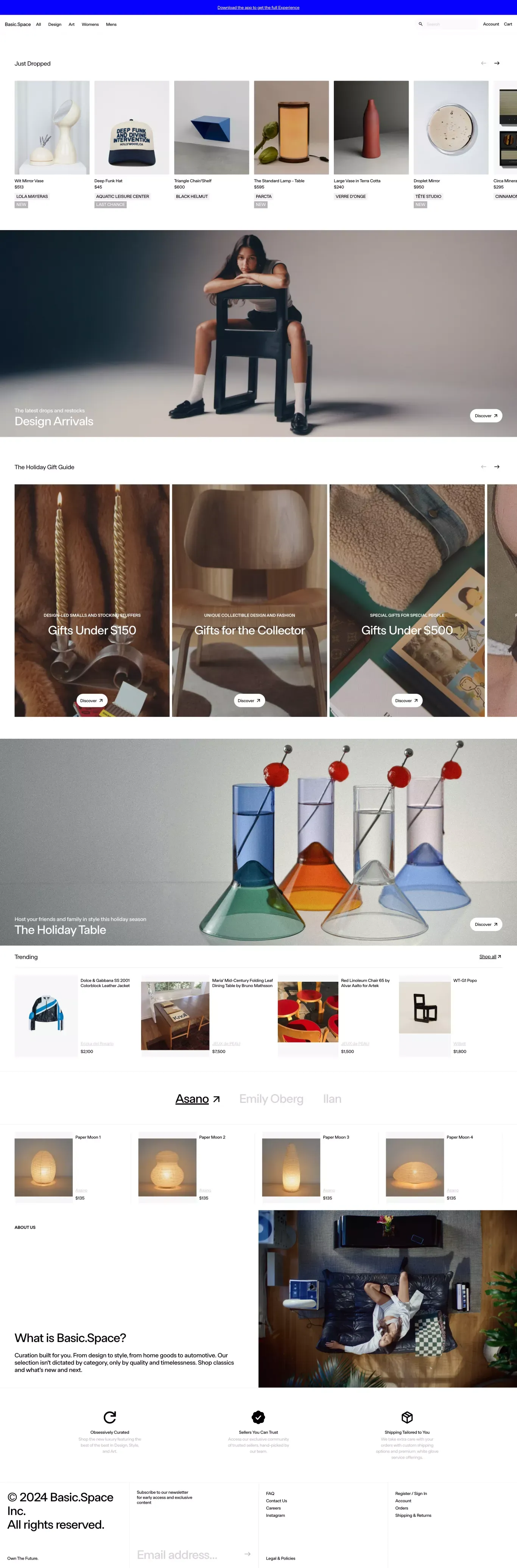 Shop Men's and Women's Fashion, Art, Lifestyle | Basic.Space - Ecommerce design