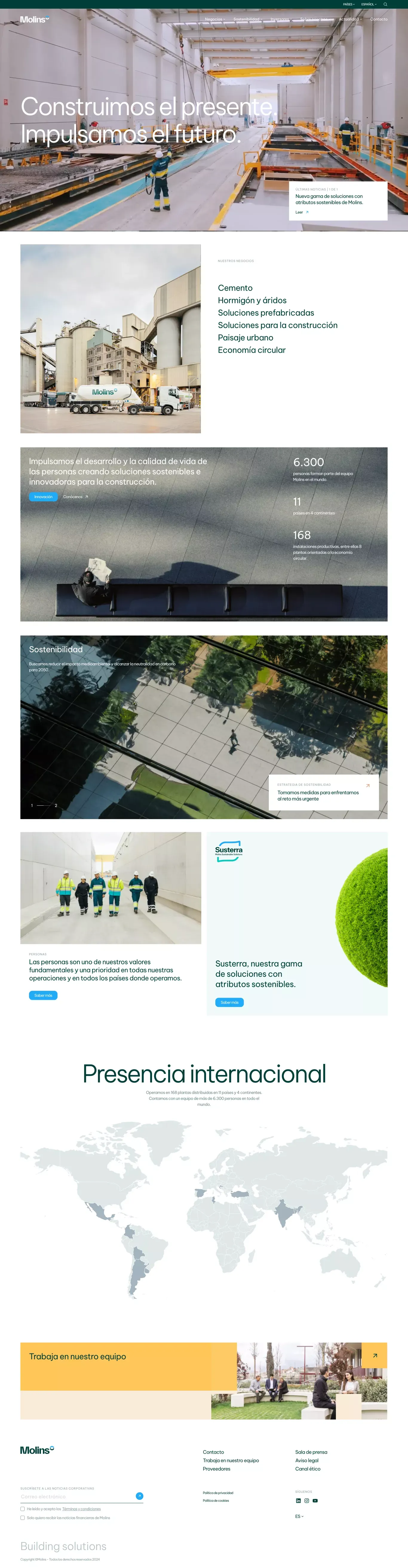 Molins: líder en soluciones y materiales de construcción - Landing design