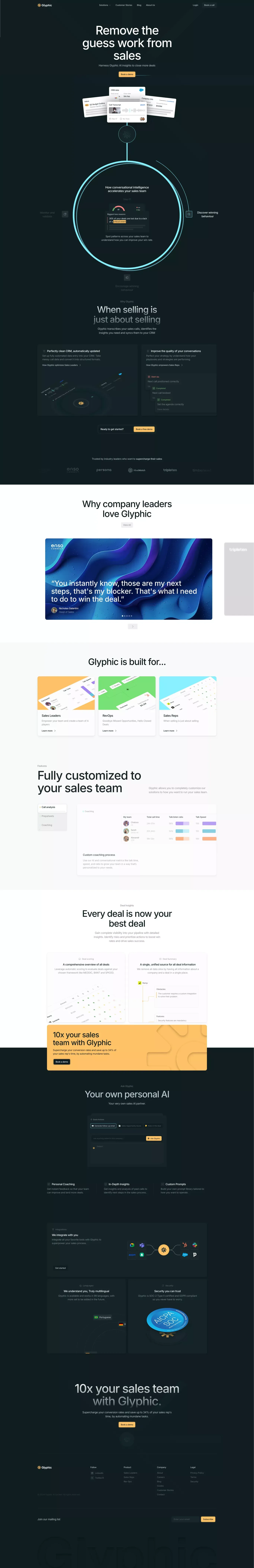 Glyphic | AI Copilot for Sales Teams - Landing design