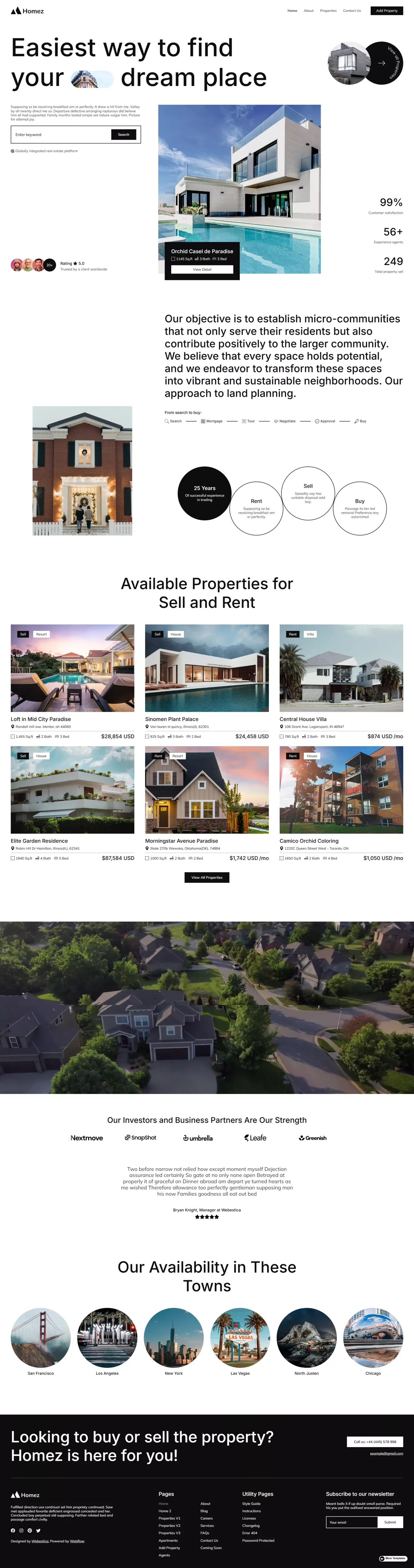 Homez - Webflow HTML website template - Landing design