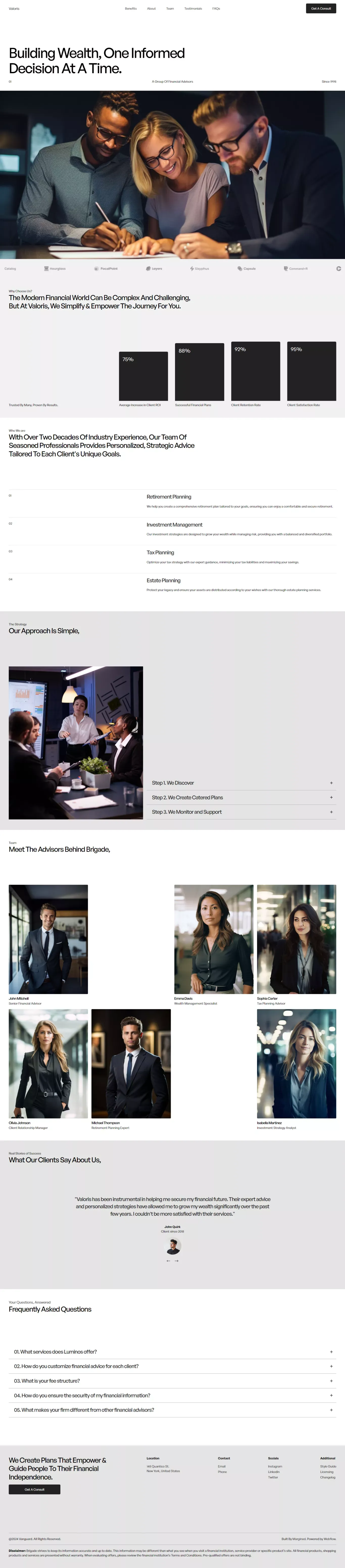 Valoris Website Page Template for Webflow - Template design