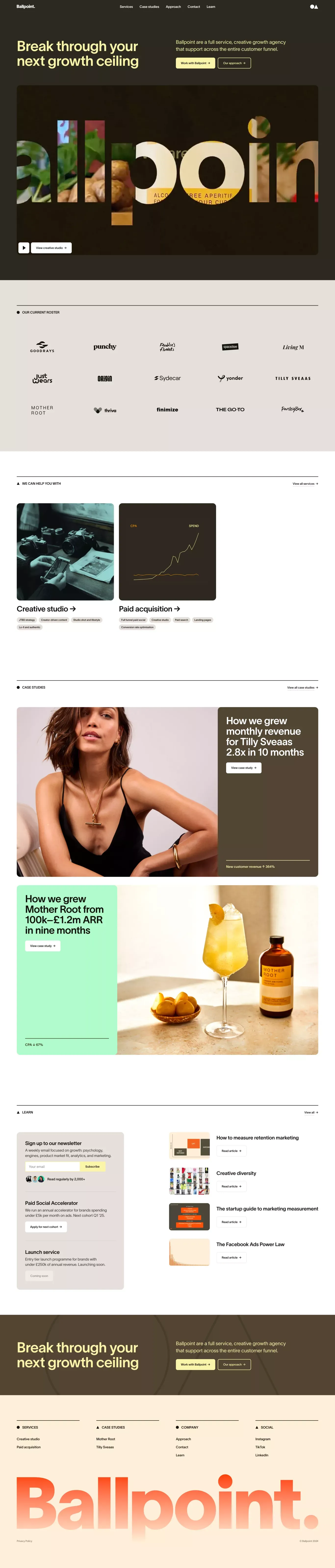 Ballpoint · London-based creative growth agency - Portfolio design
