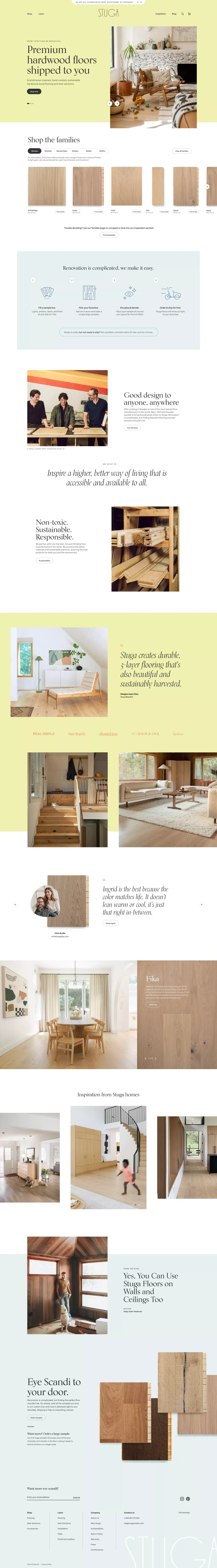 Scandinavian Hardwood Floors Made Easy | Stuga - Ecommerce design