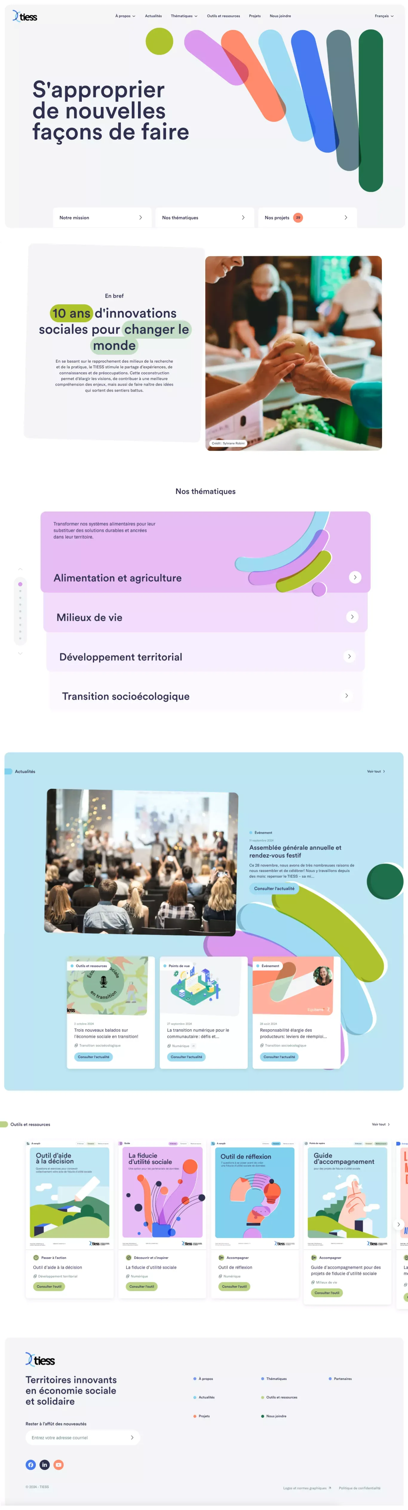 Territoires innovants en économie sociale et solidaire, le TIESS - Landing design