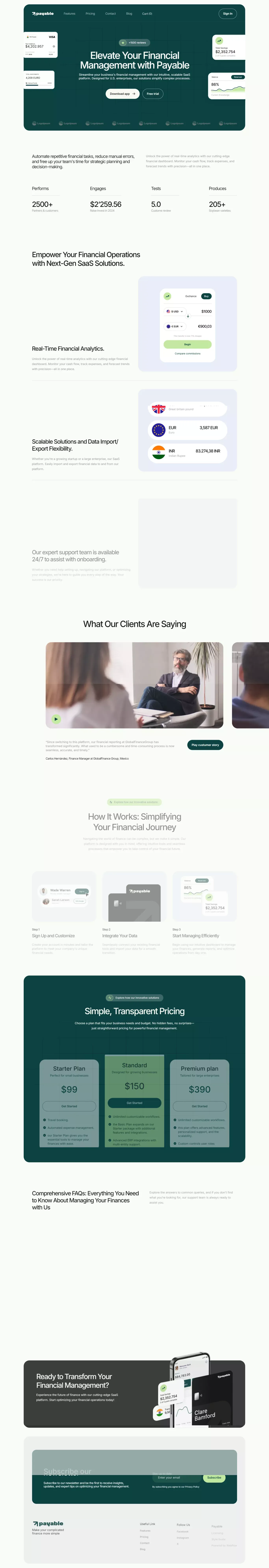 Payable - Webflow Ecommerce website template - Template design