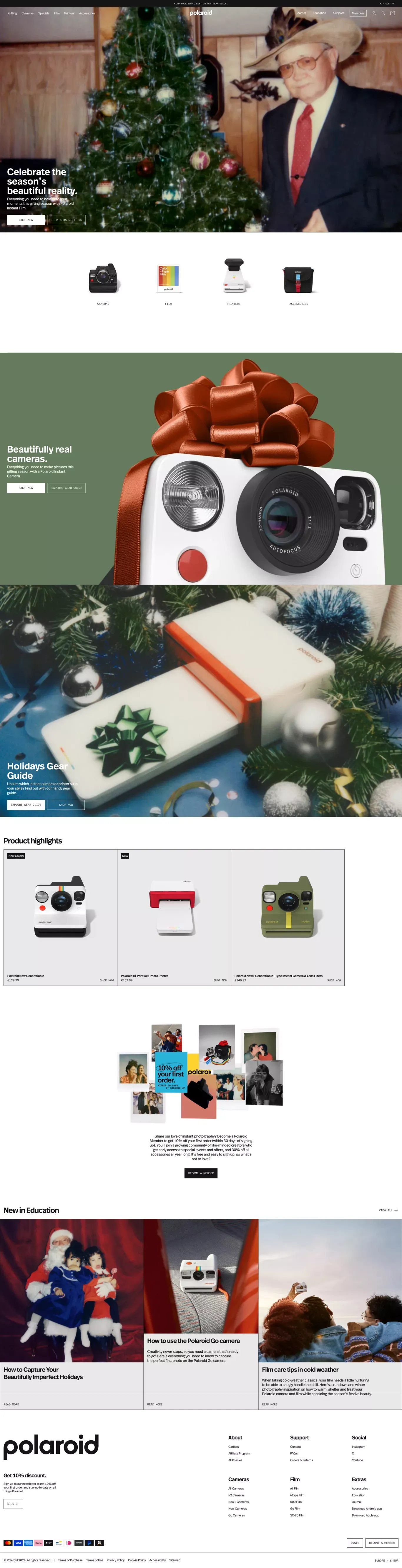 Polaroid EU | Official Online Store - Ecommerce design