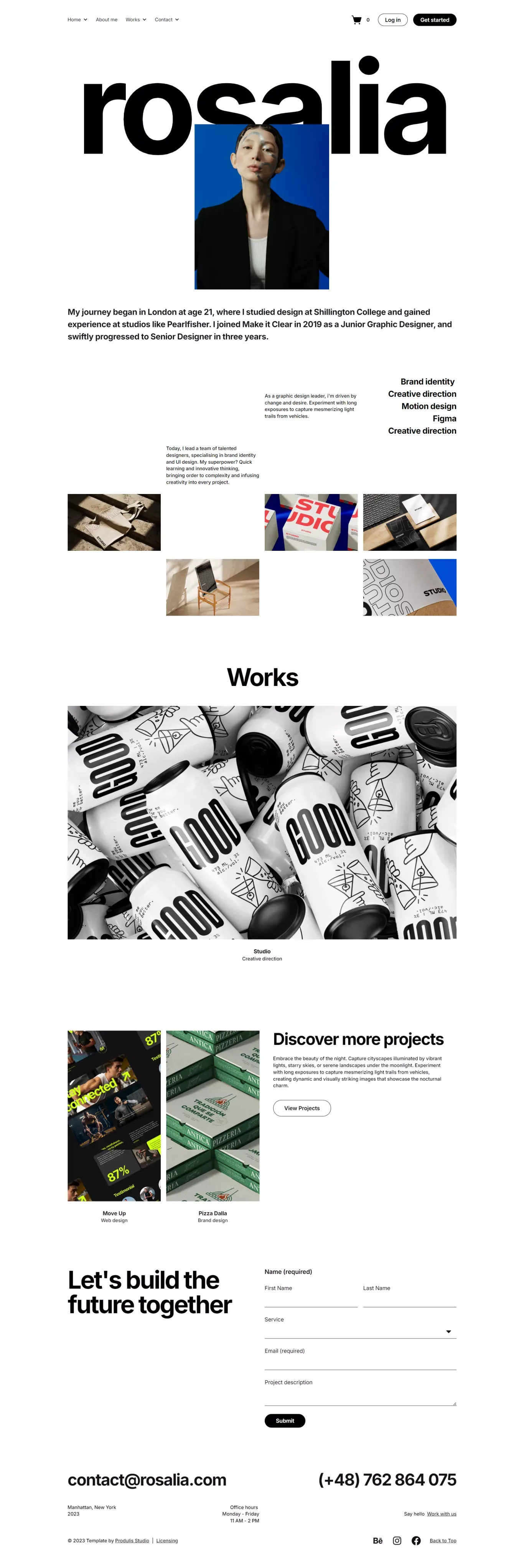 Rosalia - Webflow Ecommerce website template - Template design