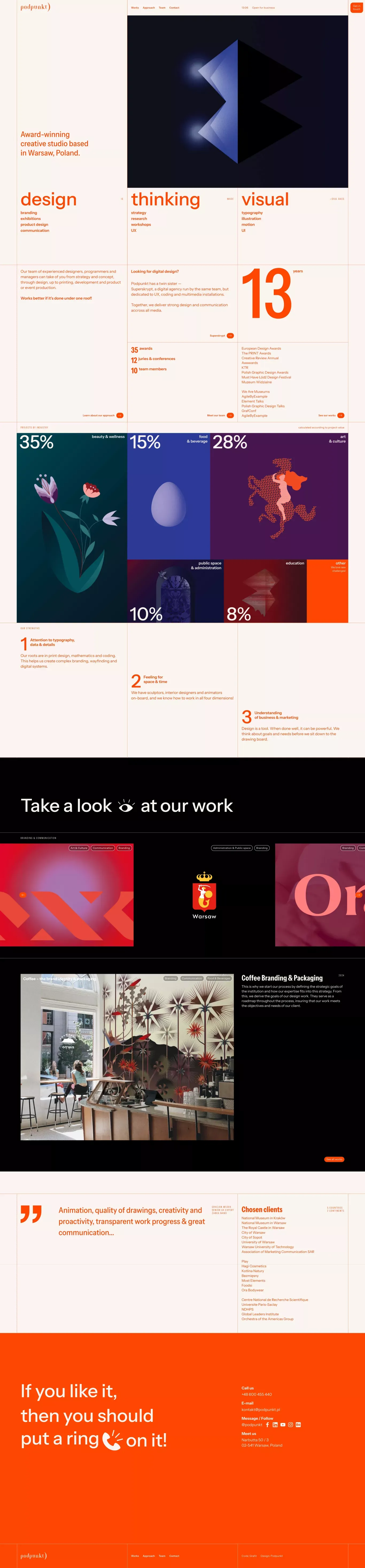 PODPUNKT Award-winning branding studio based in Warsaw - Portfolio design