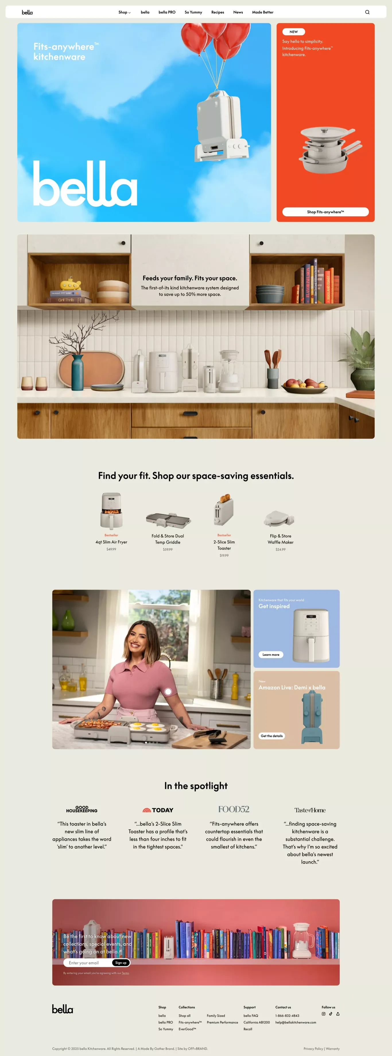bella Kitchen Appliances | Air Fryers, Griddles, Toasters & More - Ecommerce design