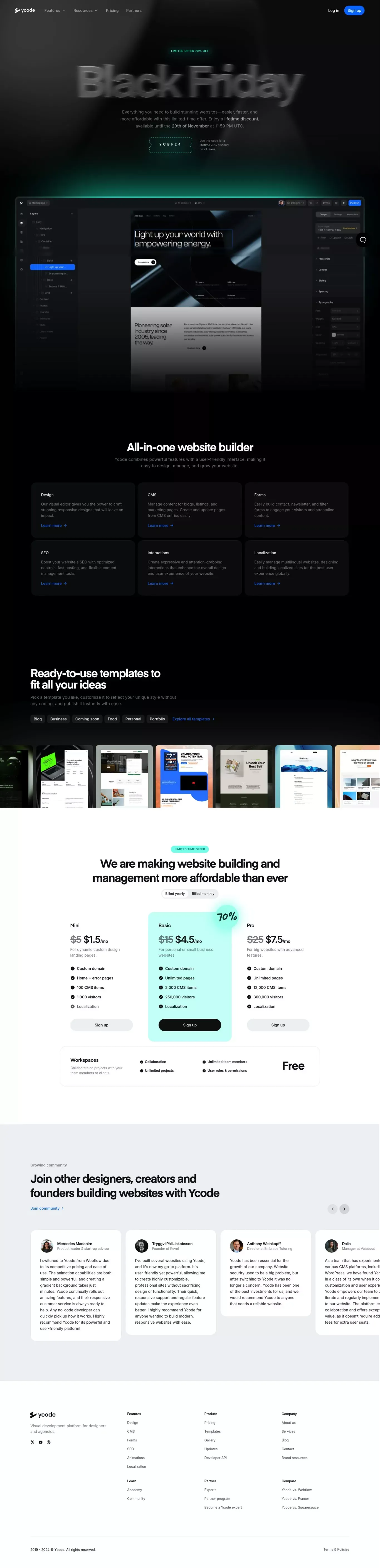 Black Friday Sale: Build Professional Websites with Ease - Landing design