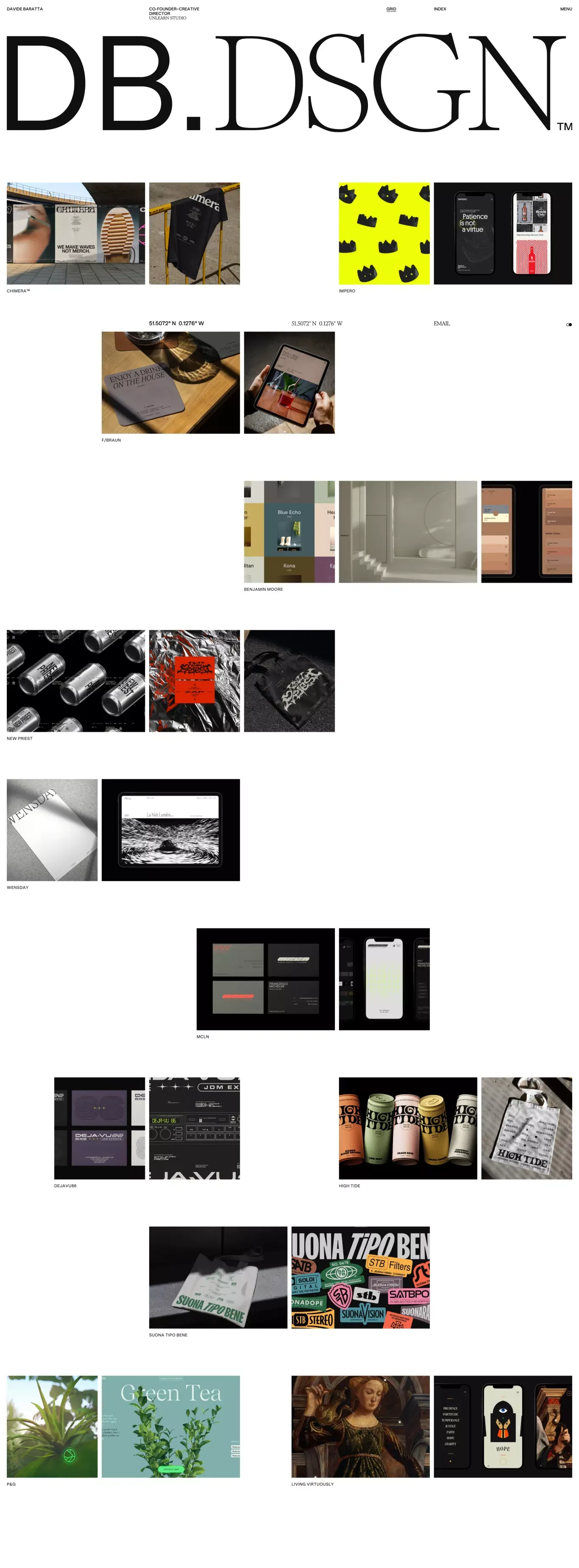 Davide Baratta - Creative Director and Co-Founder at Unlearn Studio - Portfolio design