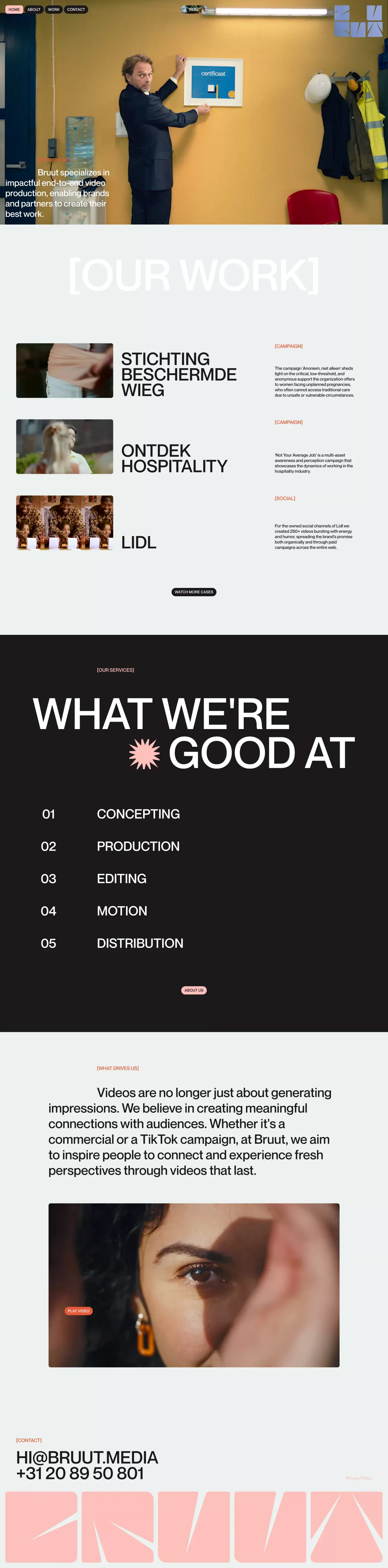 Bruut - Video production & distribution - Portfolio design