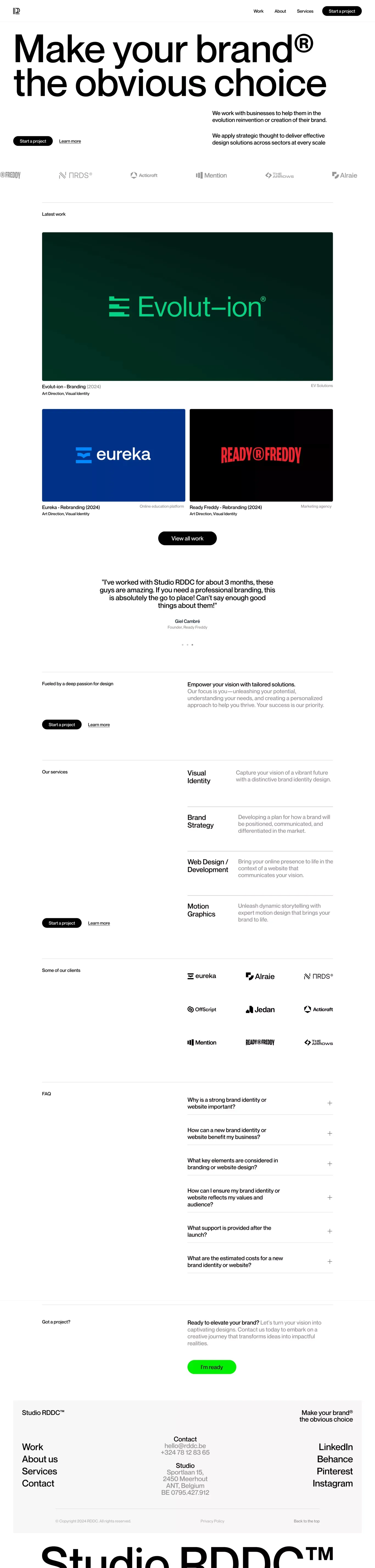 Studio RDDC - Portfolio design
