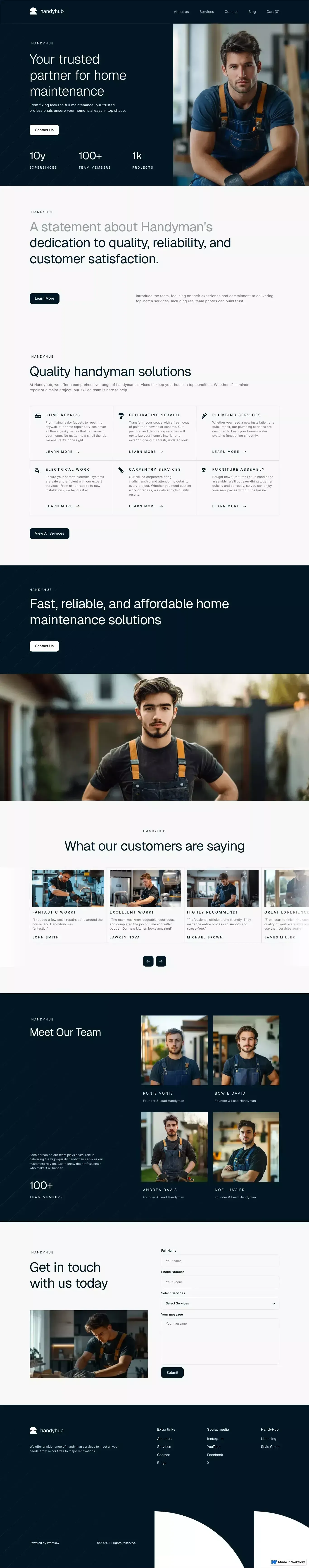 Handyhub - Webflow Ecommerce website template - Template design