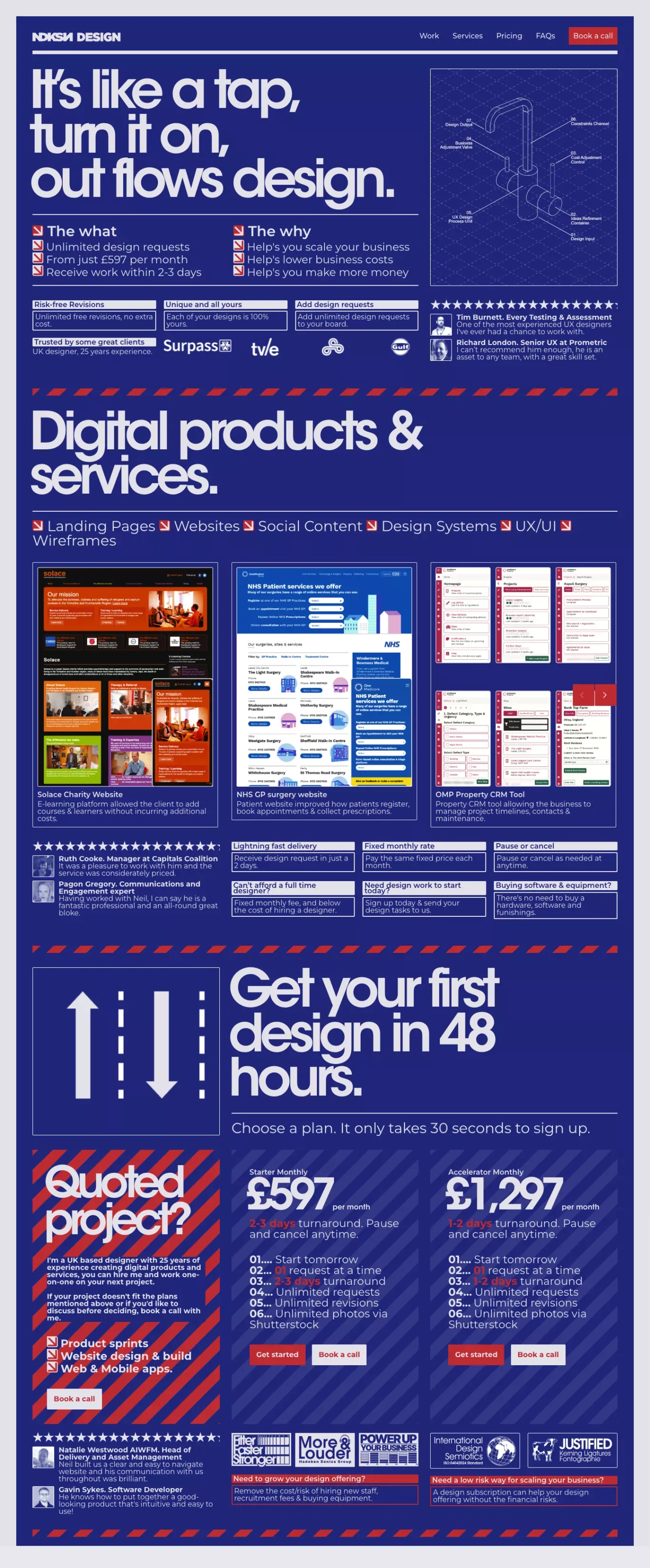 NDKSN Design Agency. A digital design studio helping SME's and entrepreneurs. - Landing design