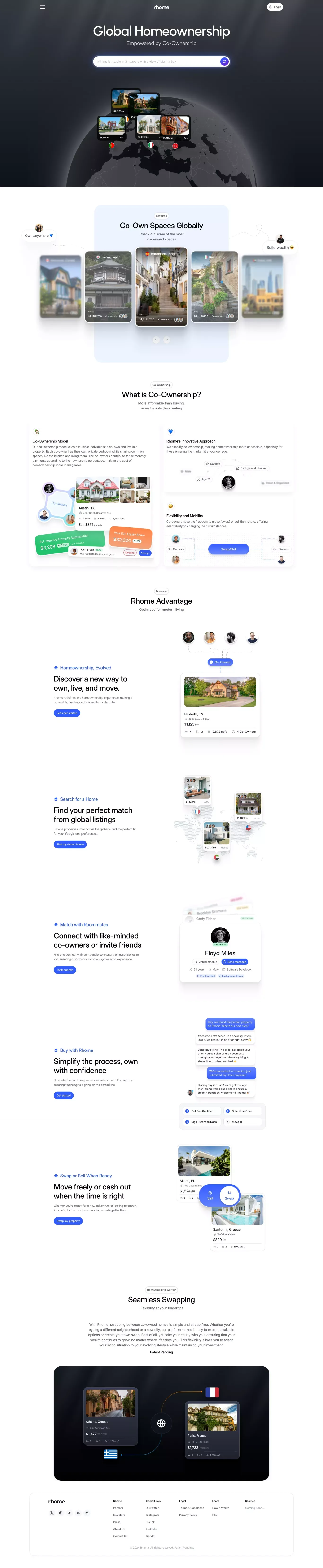 Rhome - Landing design