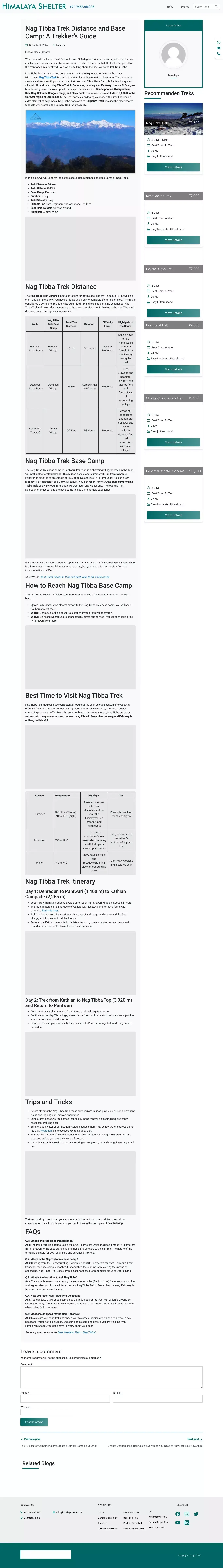 Nag Tibba Trek Distance and Base Camp: A Trekker’s Guide - Himalaya Shelter - website design