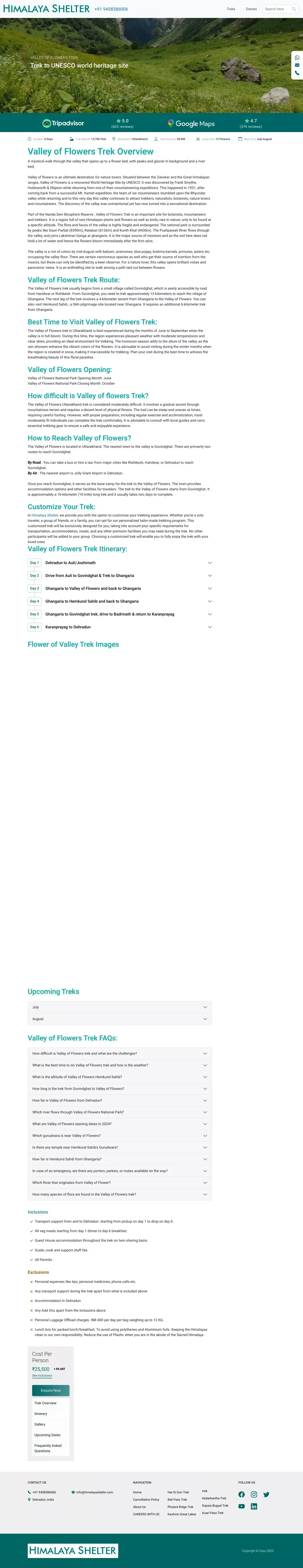 Valley of Flowers Trek | Itinerary, Difficulty & Best time - website design