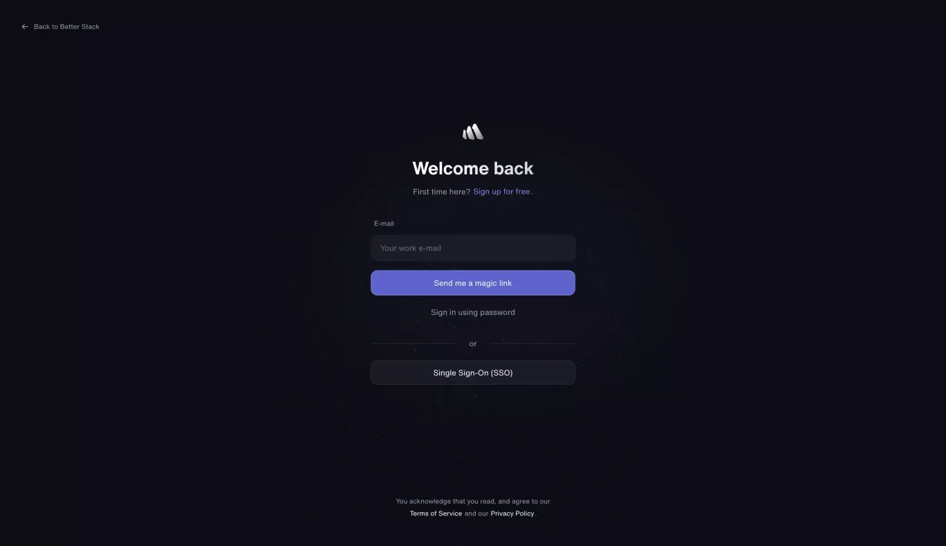 Sign in | Better Stack - Sign Up design