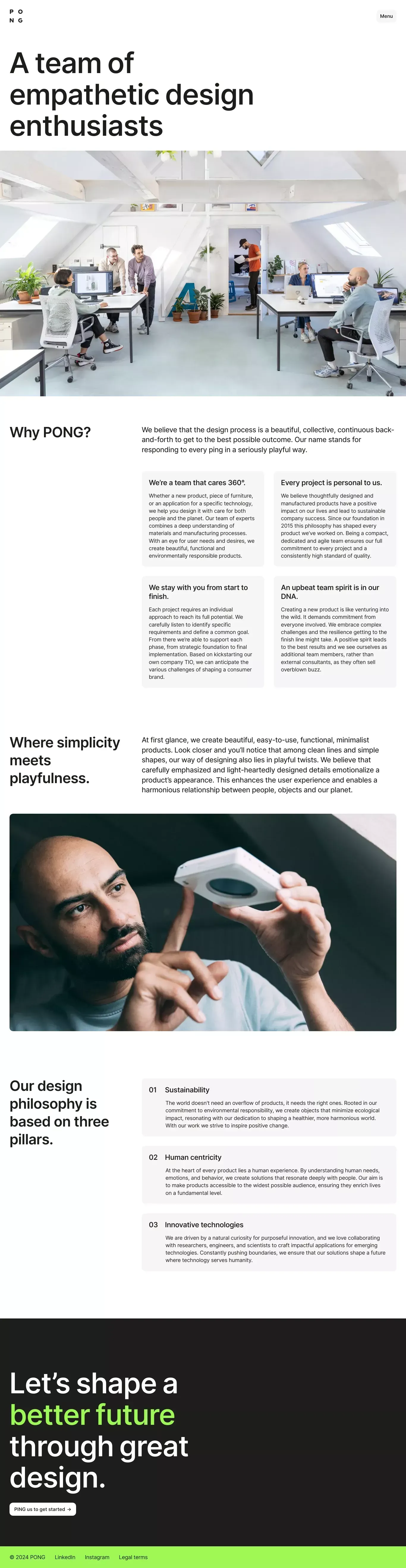 About us | Industrial design from Berlin | PONG - About Us  design