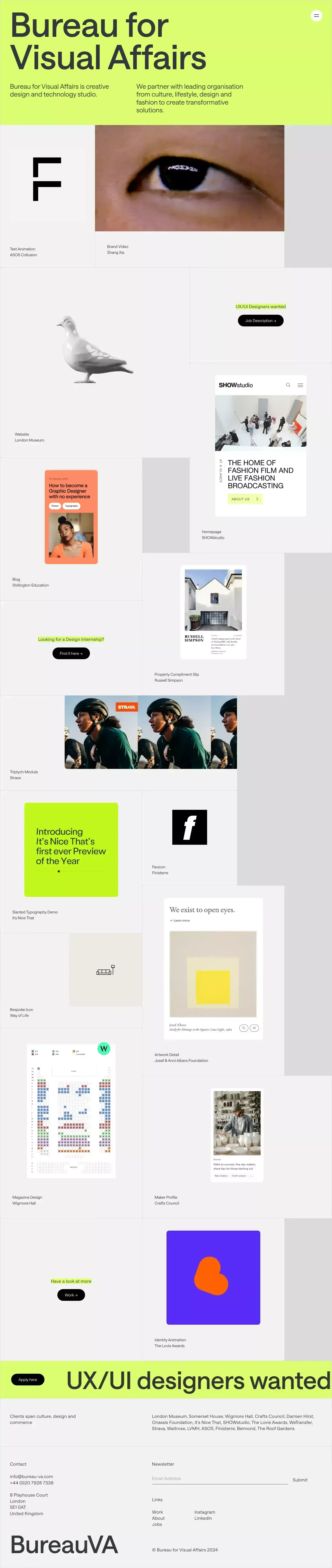 Bureau for Visual Affairs - Portfolio design