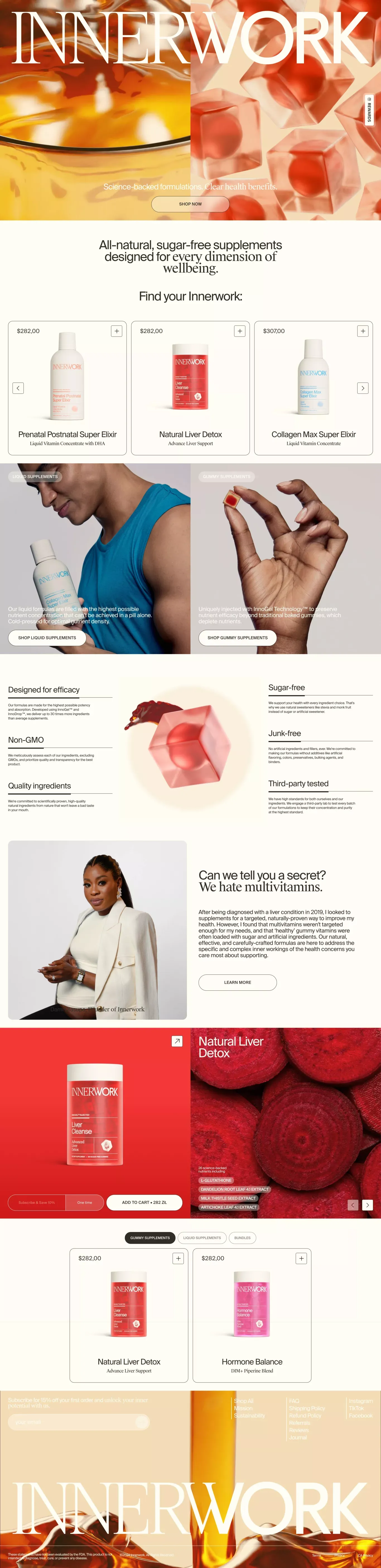 Innerwork | Natural, Sugar-Free Gummy & Liquid Supplements - Ecommerce design