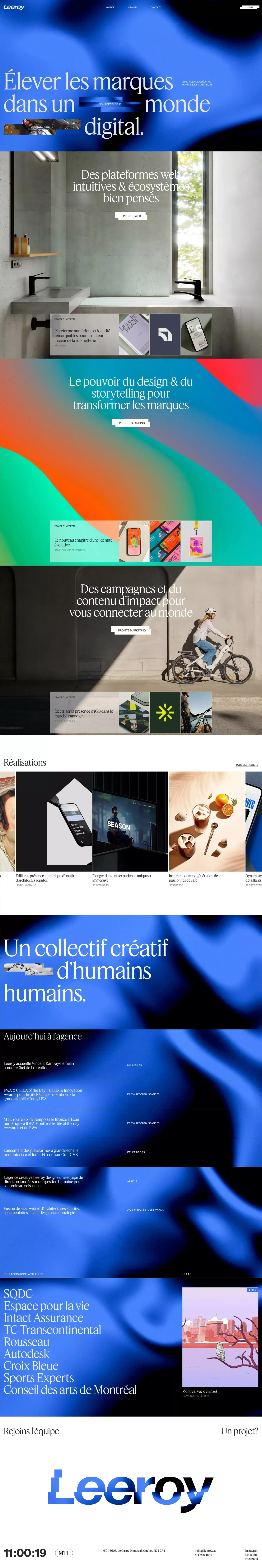 LEEROY Agence Créative à Montréal - Web & Marketing - Portfolio design