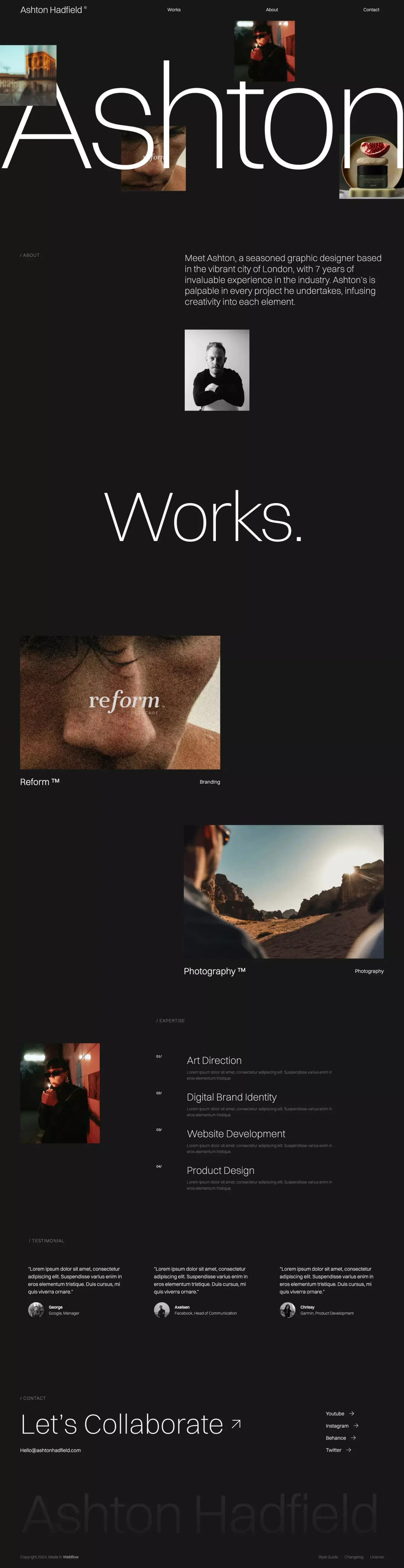 ASHTON -  Webflow HTML website template - Template design