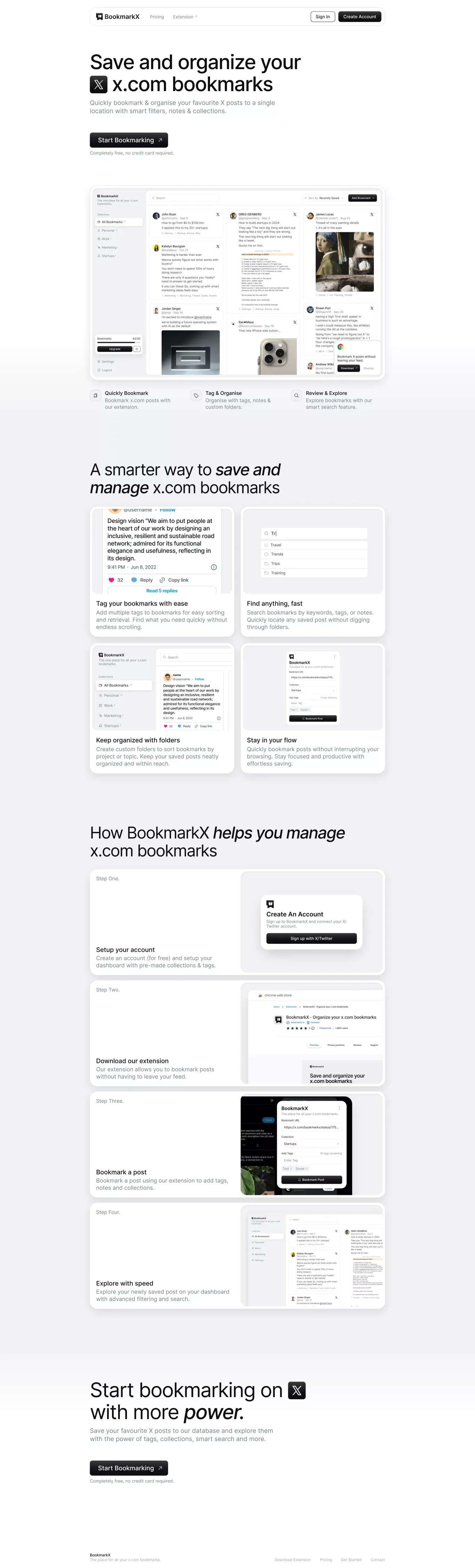 Bookmarkx - Landing design