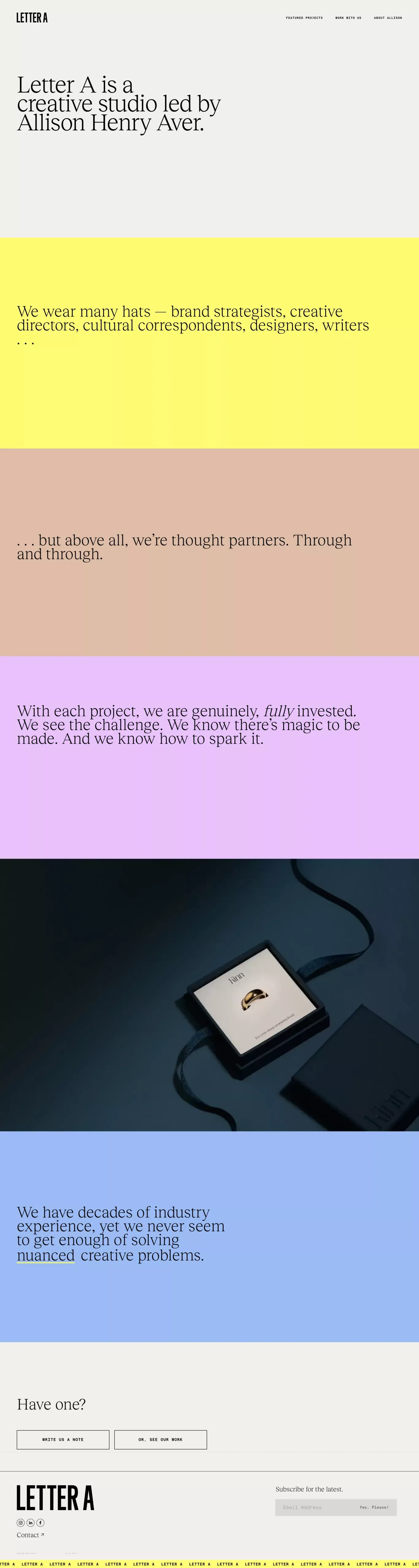 Letter A — A Brand Design Agency - Portfolio design