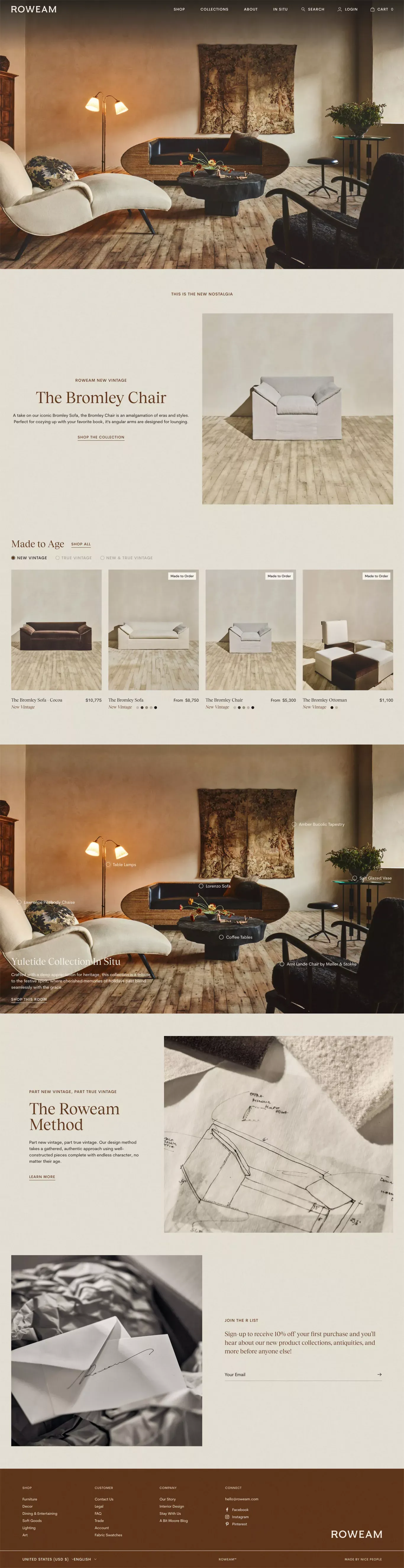 Roweam • Furniture Made to Age - Ecommerce design
