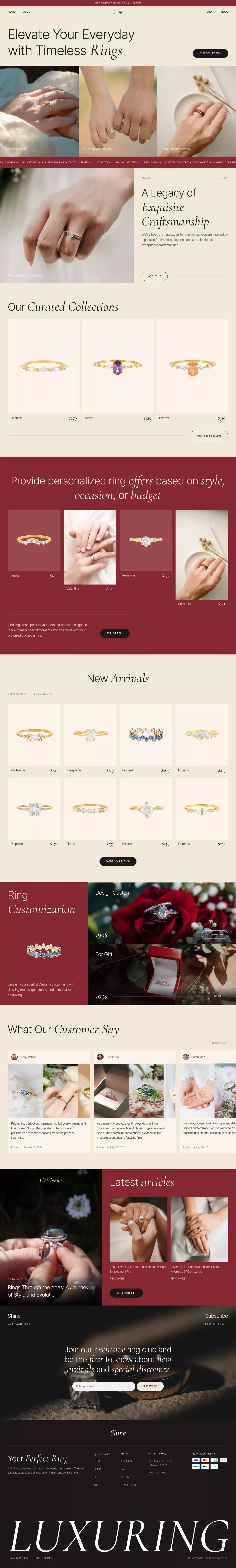 Shine - Luxury Ecommerce Brand - Template design