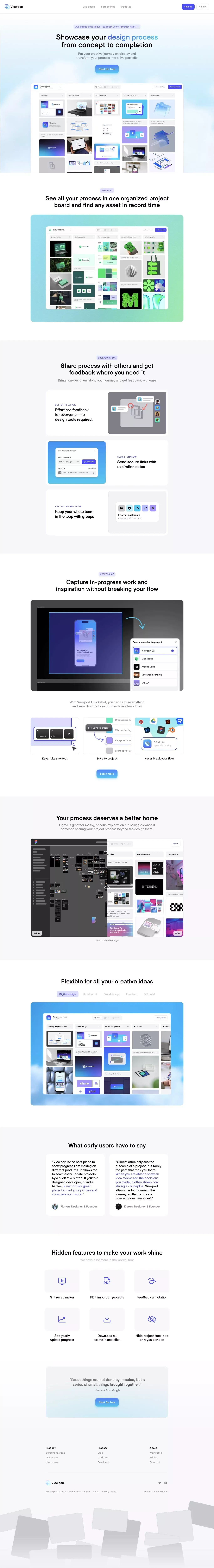 Viewport â A portfolio builder that showcases your design process - Landing design
