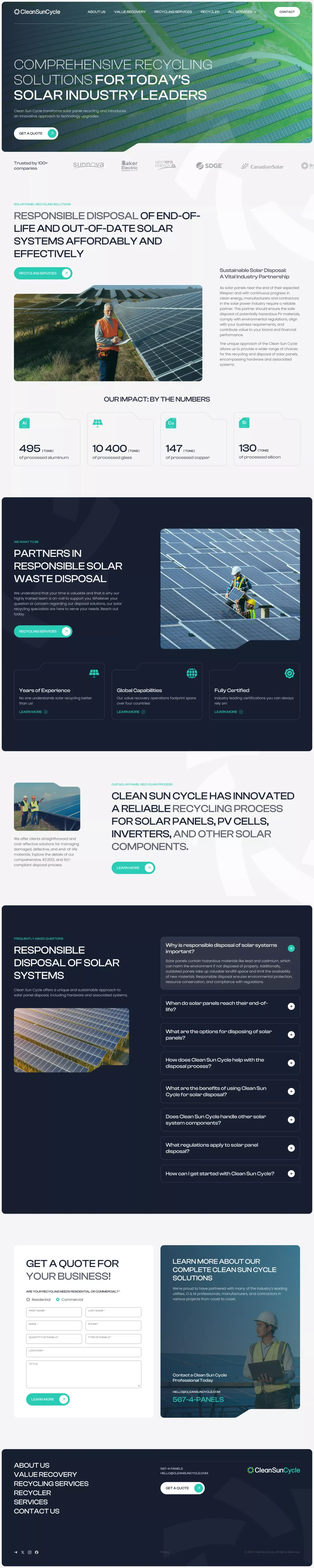 Clean-Sun-Cycle - Landing design