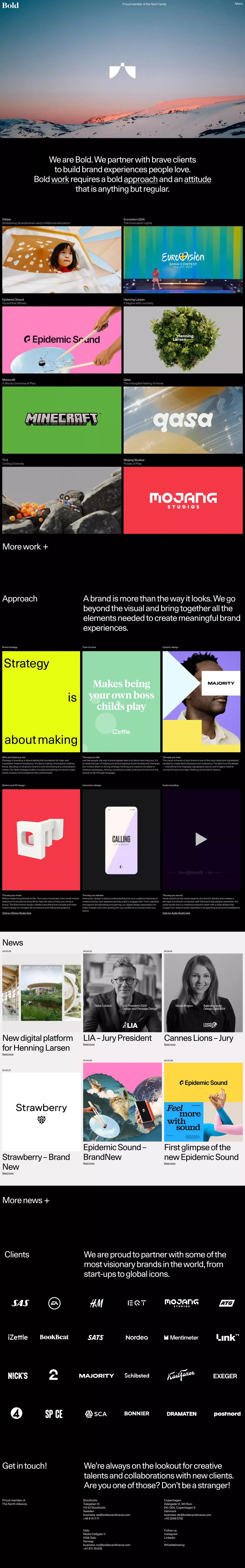 Bold | Branding and design agency - Portfolio design