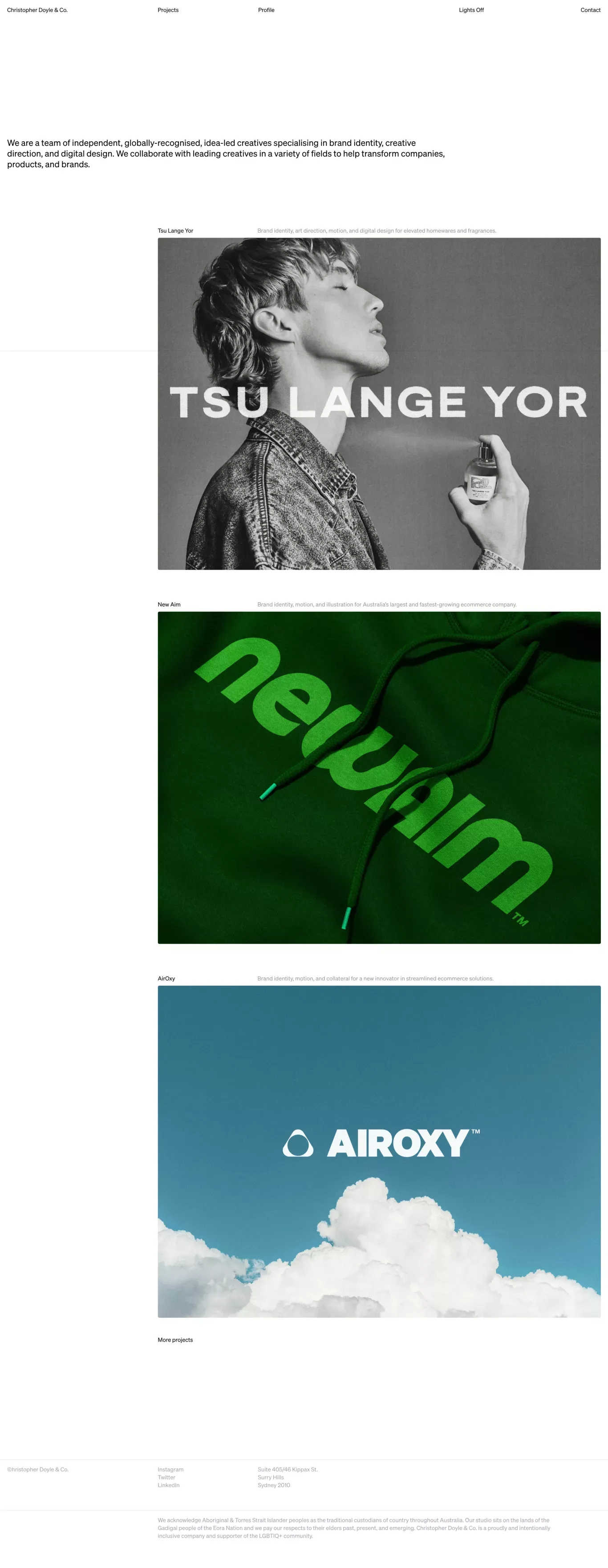 Christopher Doyle & Co. - Portfolio design