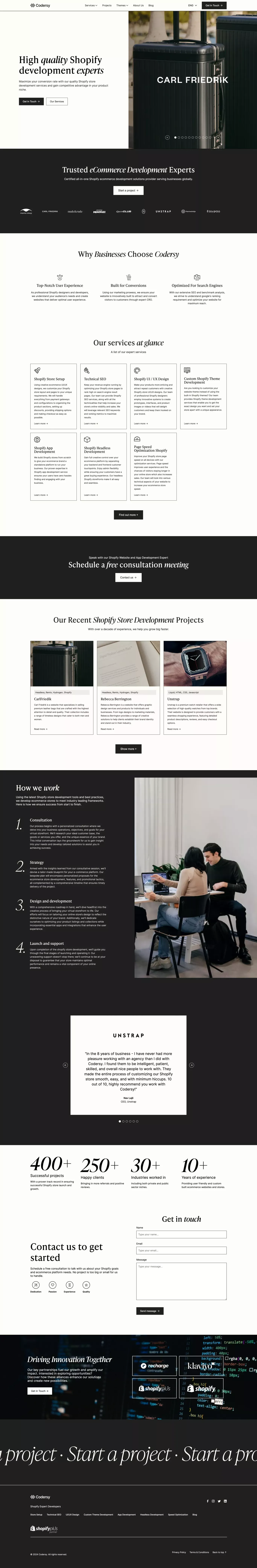 Shopify Plus Development  Agency - Custom Shopify Solutions - Landing design