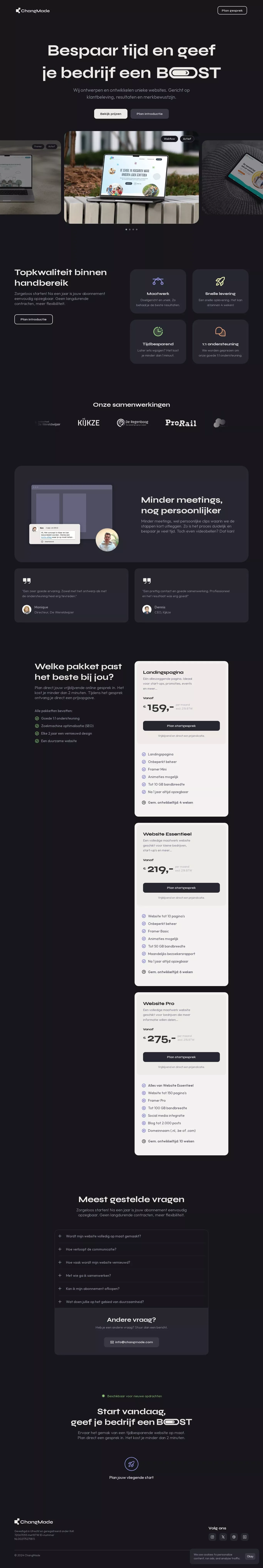 ChangMade | Bestel jouw maatwerk website - Landing design