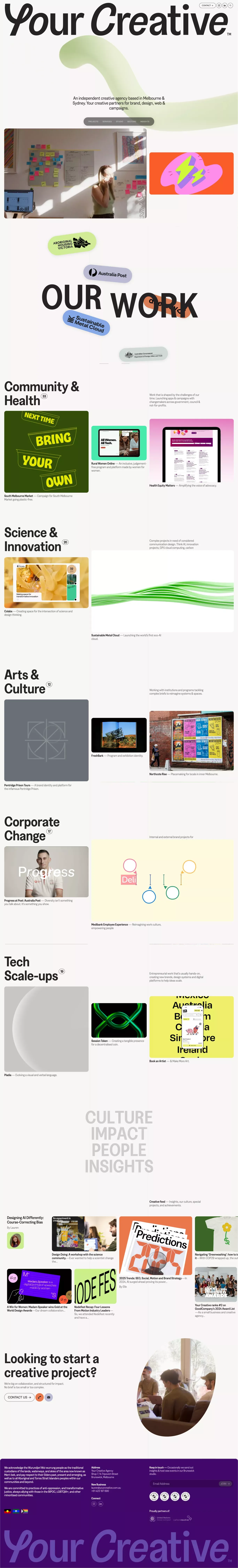 Your Creative | Award Winning Melbourne Digital & Design Agency - Portfolio design