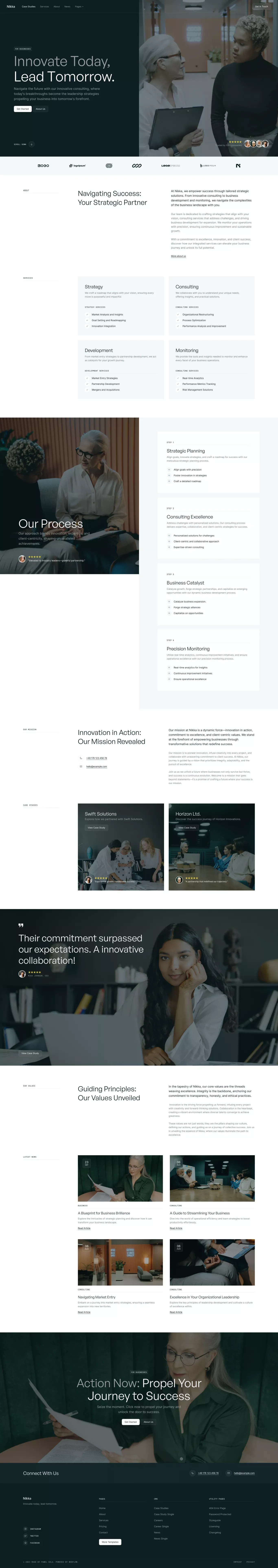 Nikka Website Page Template for Webflow - Template design