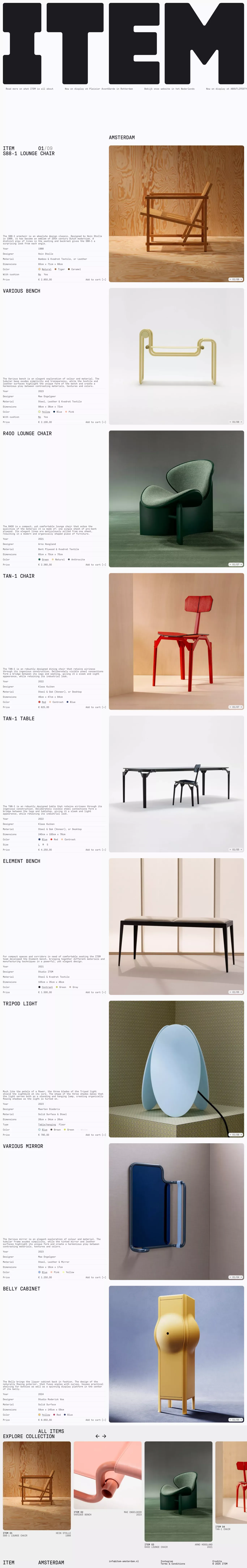 ITEM Amsterdam - Ecommerce design