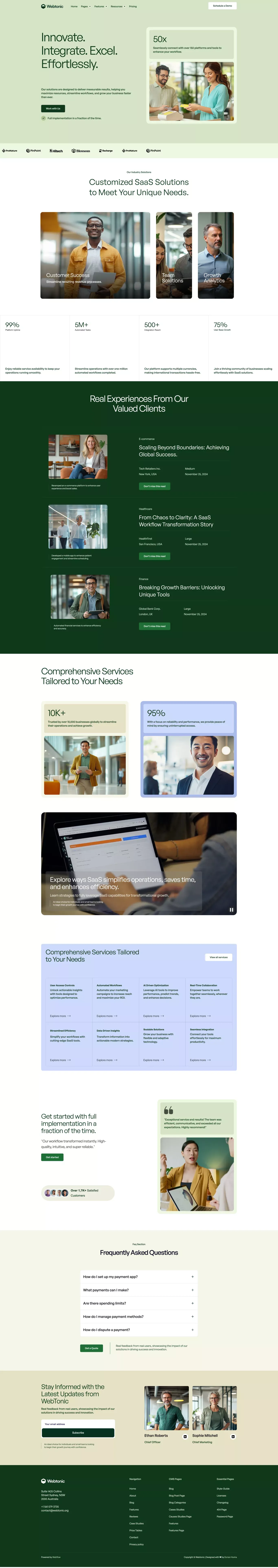 Webtonic Website Page Template for Webflow - Template design